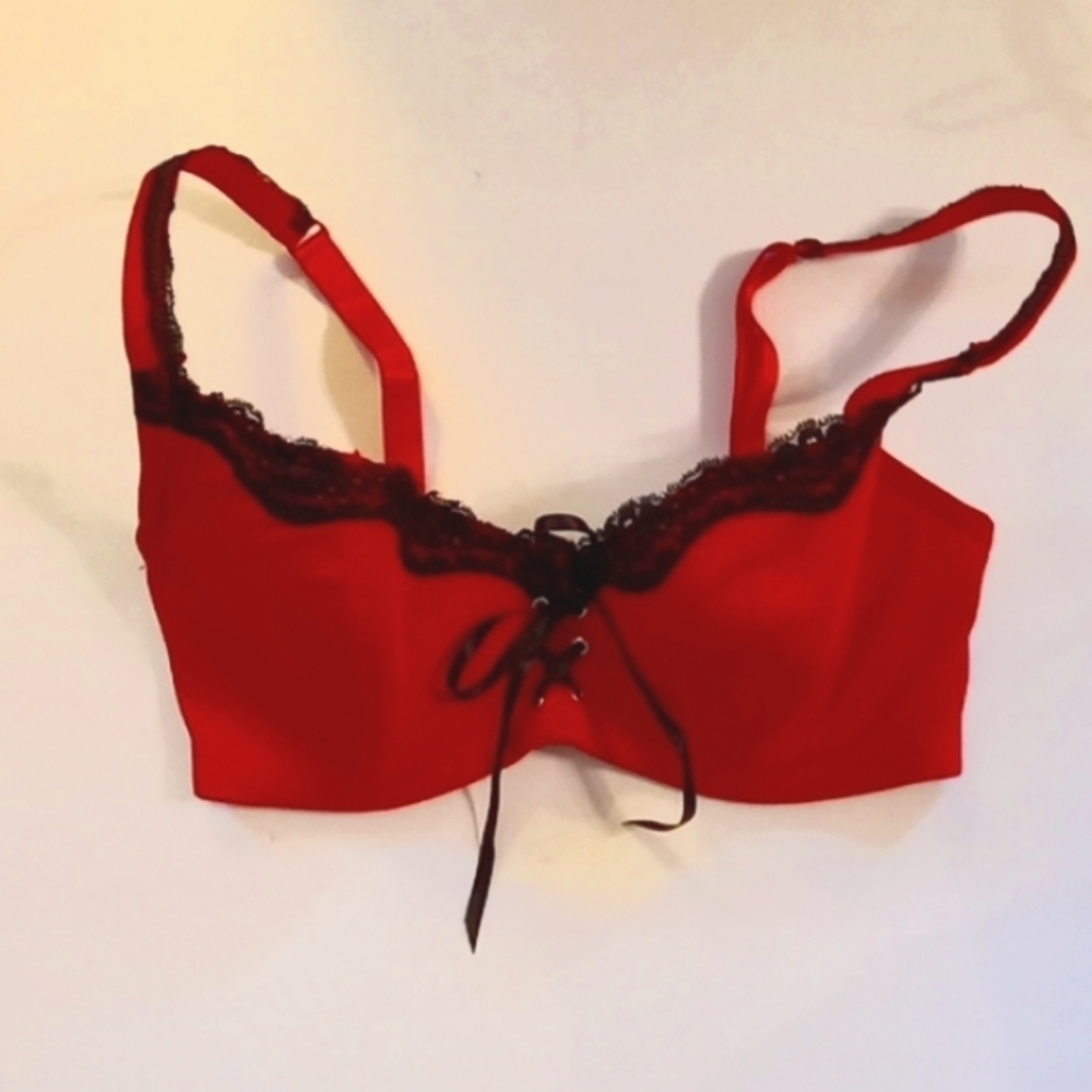 Frederick's of Hollywood red bra